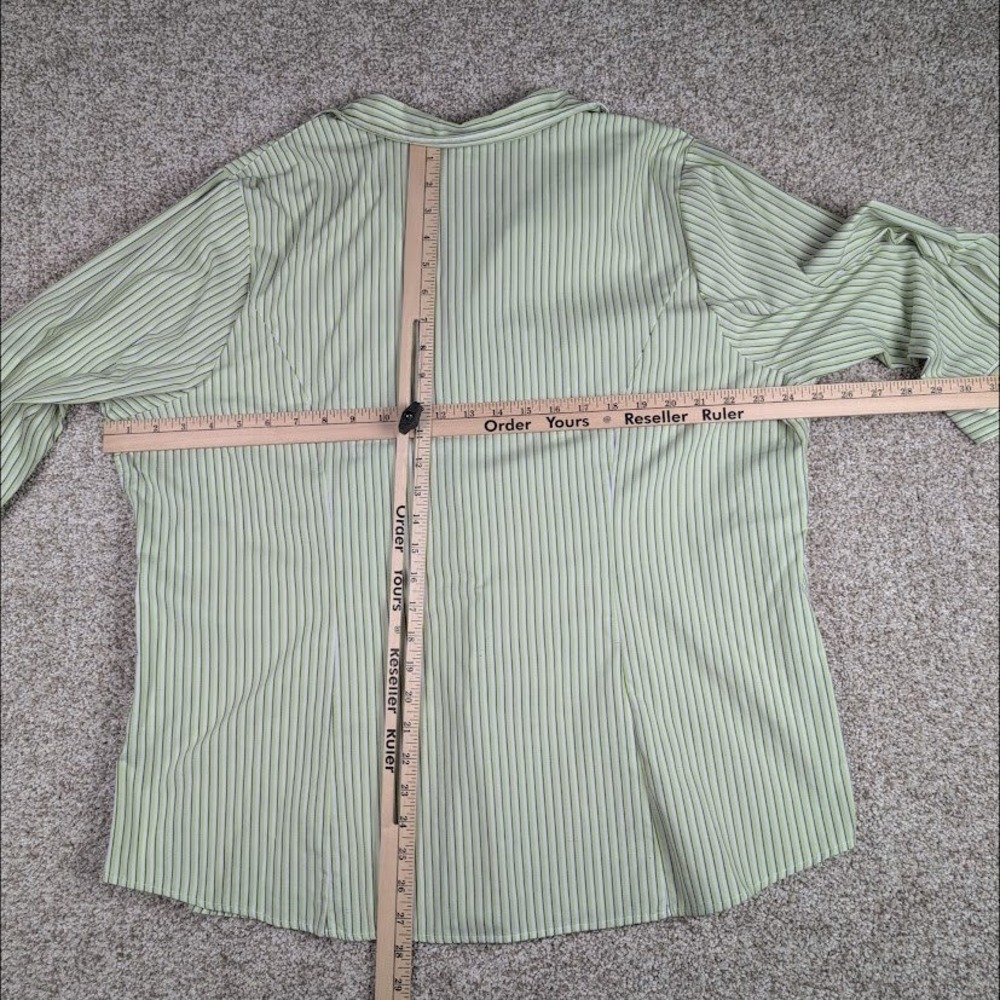 CJ Banks Womens 2X Striped Button Down Shirt Collared 3/4 Sleeve Casual Top - Picture 6 of 6